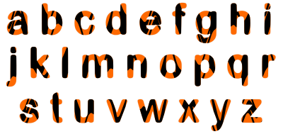Waspish alphabet lowercase clipart