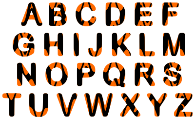 Waspish alphabet uppercase clipart