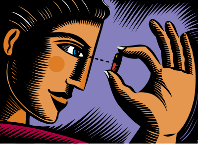 Watching a Pill clipart