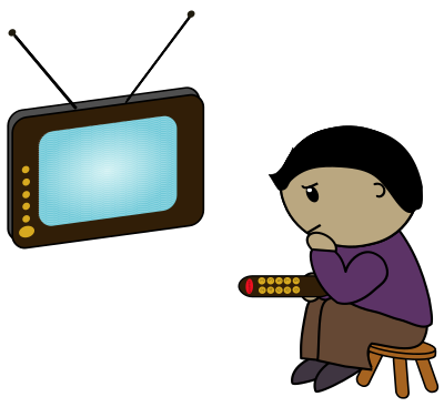 Watching TV clipart