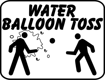 Water balloon toss sign clipart