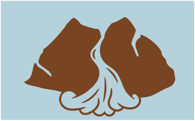 Water flowing from a rock clipart