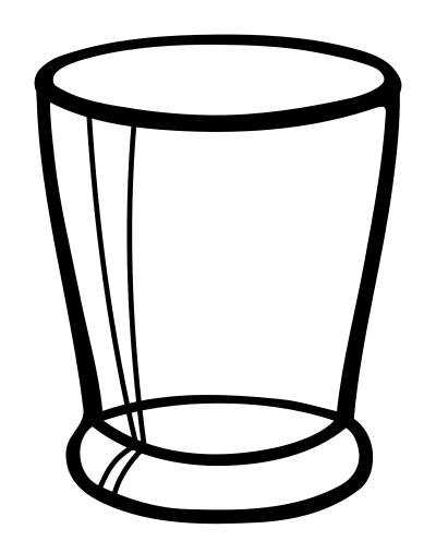 Water glass - lineart clipart