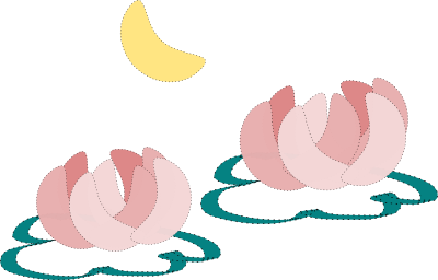 Water lily and moon clipart