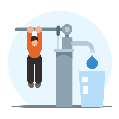 Water Pump and a Glass of Water clipart