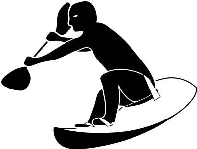 Waveski Along Wave clipart