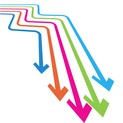 Waving coloured arrows clipart