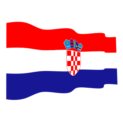 Waving Croatian flag clipart