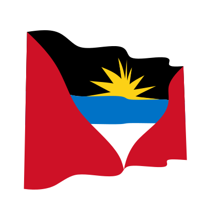 Waving flag of Antigue and Barbuda clipart