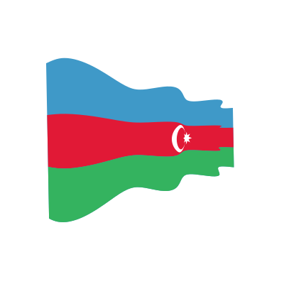 Waving flag of Azerbaijan clipart