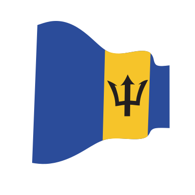 Waving flag of Barbados clipart