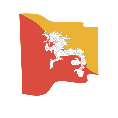 Waving flag of Bhutan clipart