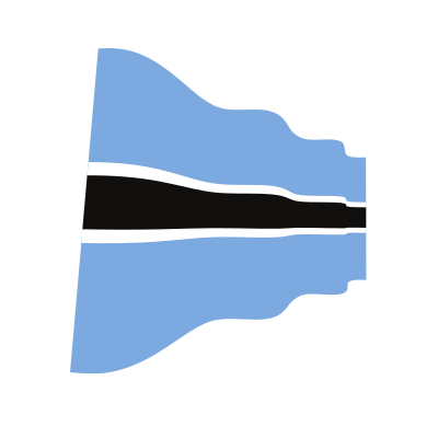 Waving flag of Botswana clipart
