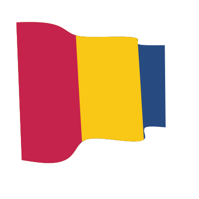 Waving flag of Chad clipart