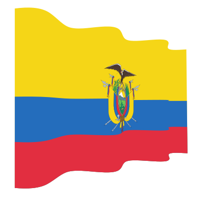 Waving flag of Ecuador clipart