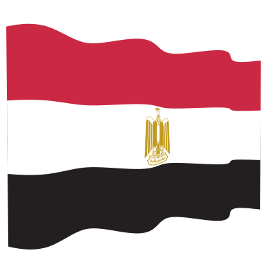 Waving flag of Egypt clipart