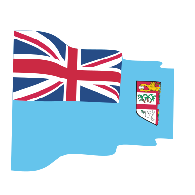 Waving flag of Fiji clipart