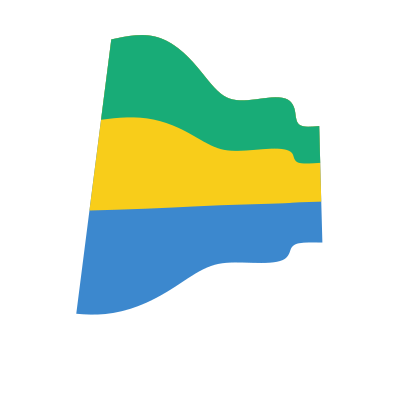 Waving flag of Gabon clipart