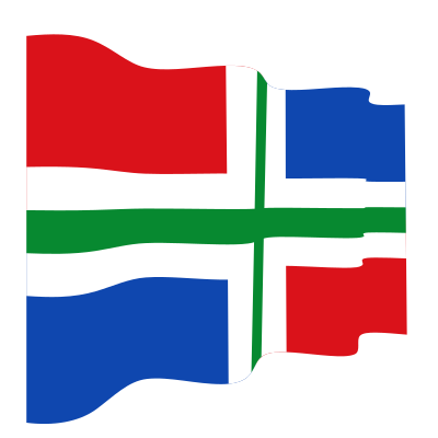 Waving flag of Groningen clipart
