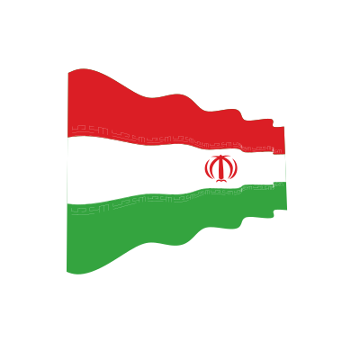 Waving flag of Iran clipart