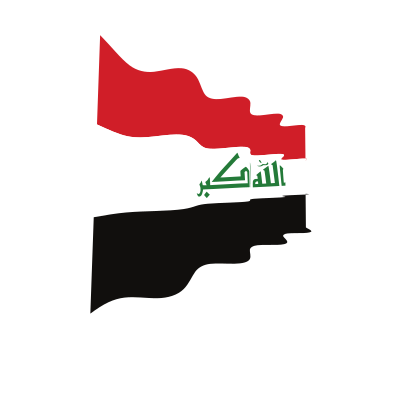 Waving flag of Iraq clipart