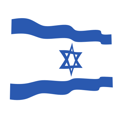 Waving flag of Israel clipart