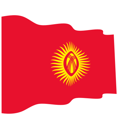 Waving flag of Kyrgyzstan clipart