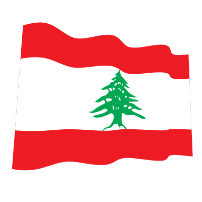 Waving flag of Lebanon clipart