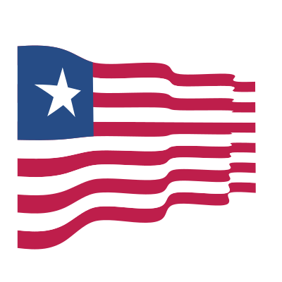 Waving flag of Liberia clipart