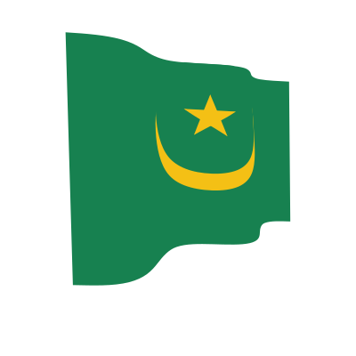 Waving flag of Mauritania clipart