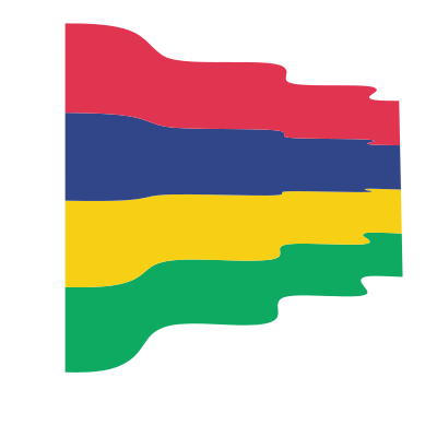 Waving flag of Mauritius clipart