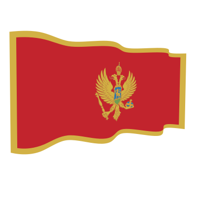 Waving flag of Montenegro clipart