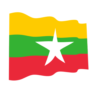 Waving flag of Myanmar clipart