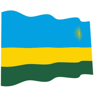 Waving flag of Rwanda clipart