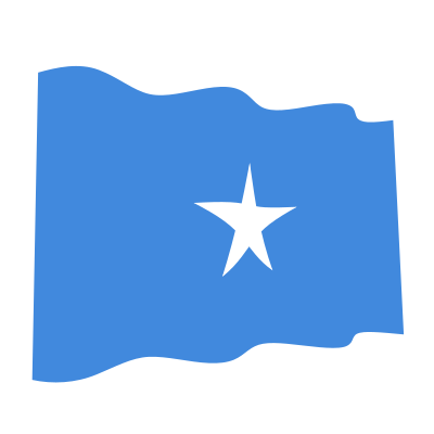 Waving flag of Somalia clipart