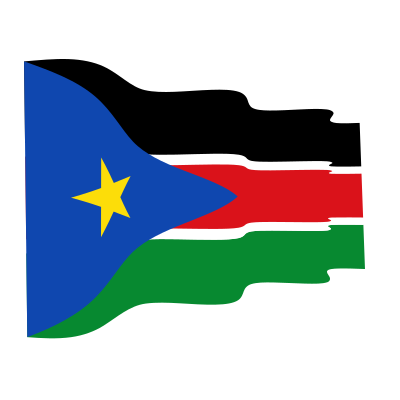 Waving flag of South Sudan clipart