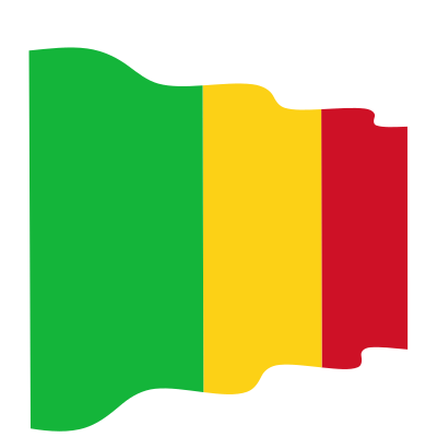 Waving flag of the Republic of Mali clipart