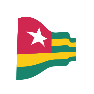 Waving flag of Togo clipart