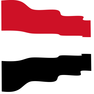 Waving flag of Yemen clipart