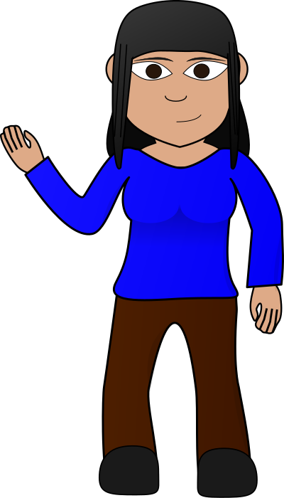 Waving girl clipart