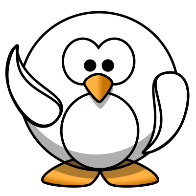 Waving penguin clipart