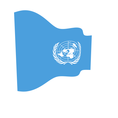 Waving United Nations flag clipart