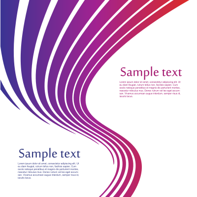 Wavy coloured stripes with sample text clipart