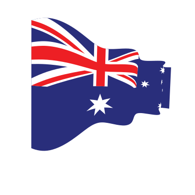 Wavy flag of Australia clipart