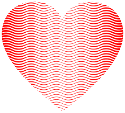 Wavy Heart Line Art 2 clipart