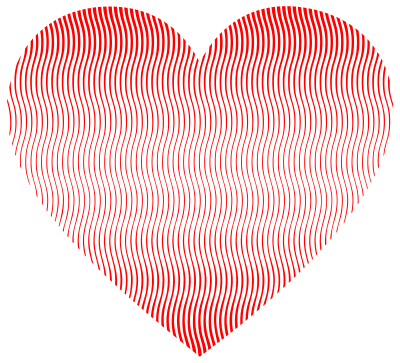 Wavy Heart Line Art clipart