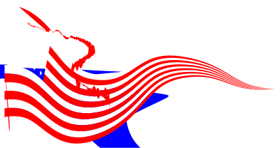 Wavy USA Flag Banner 2 clipart