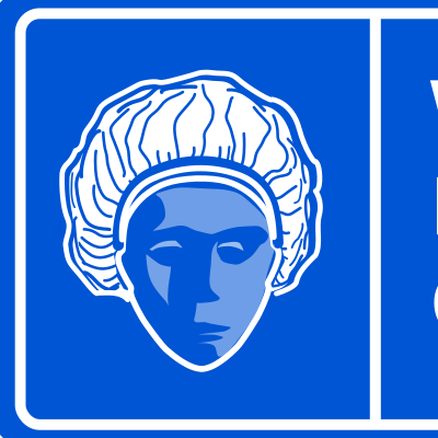 Wear disposable caps safety signage blue clipart