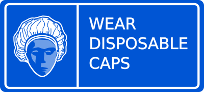 Wear Disposable Safety Caps Sign - Fix Remix clipart