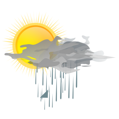 Weather icon - sun rain clipart